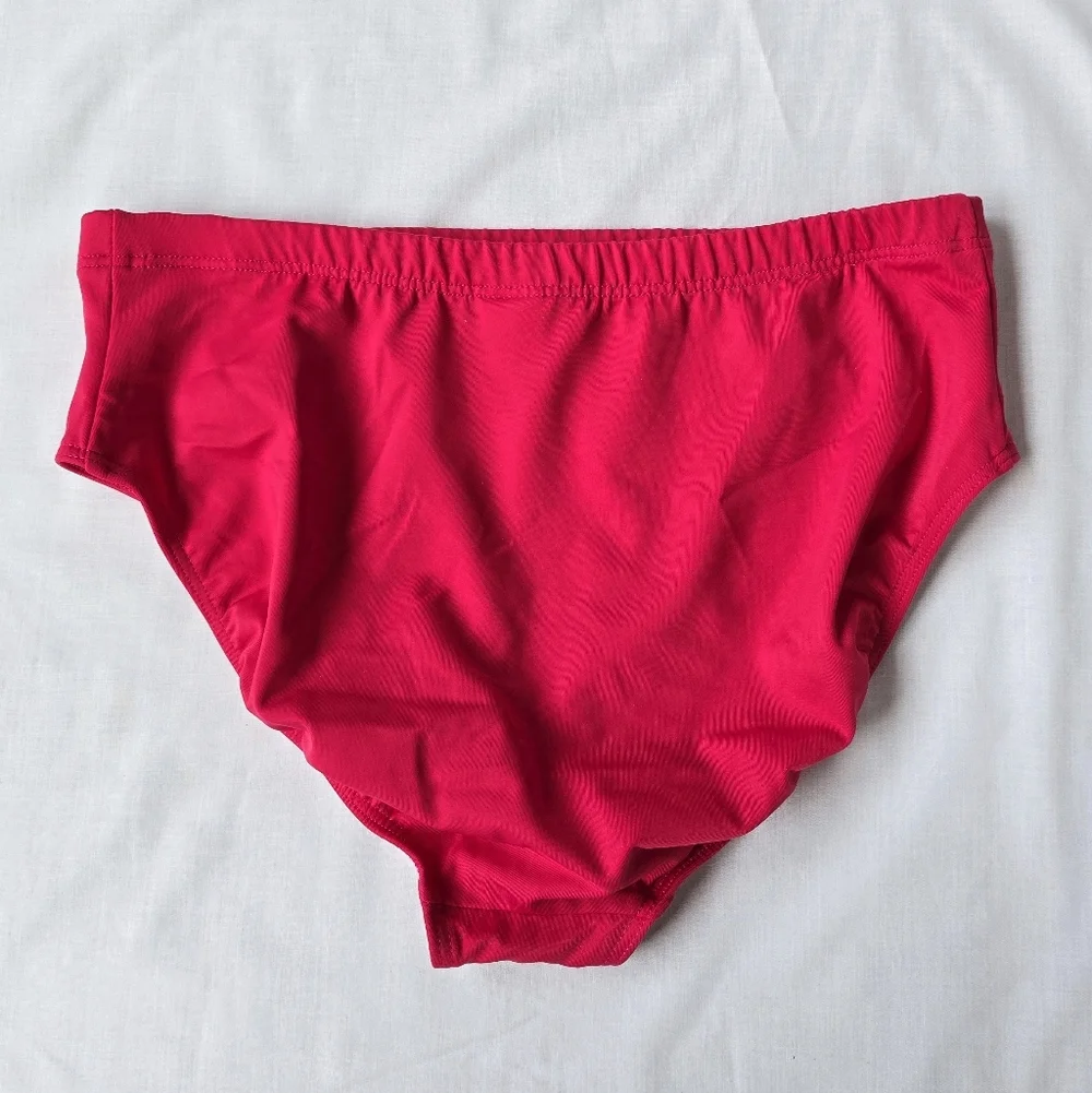 Lands' End▪️Raspberry Pink Bikini Swim Mid-Waist Full Coverage Bottoms